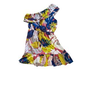 SUGARLIPS Women's Tropical Paradise One Shoulder Mini Dress Blue Size Medium